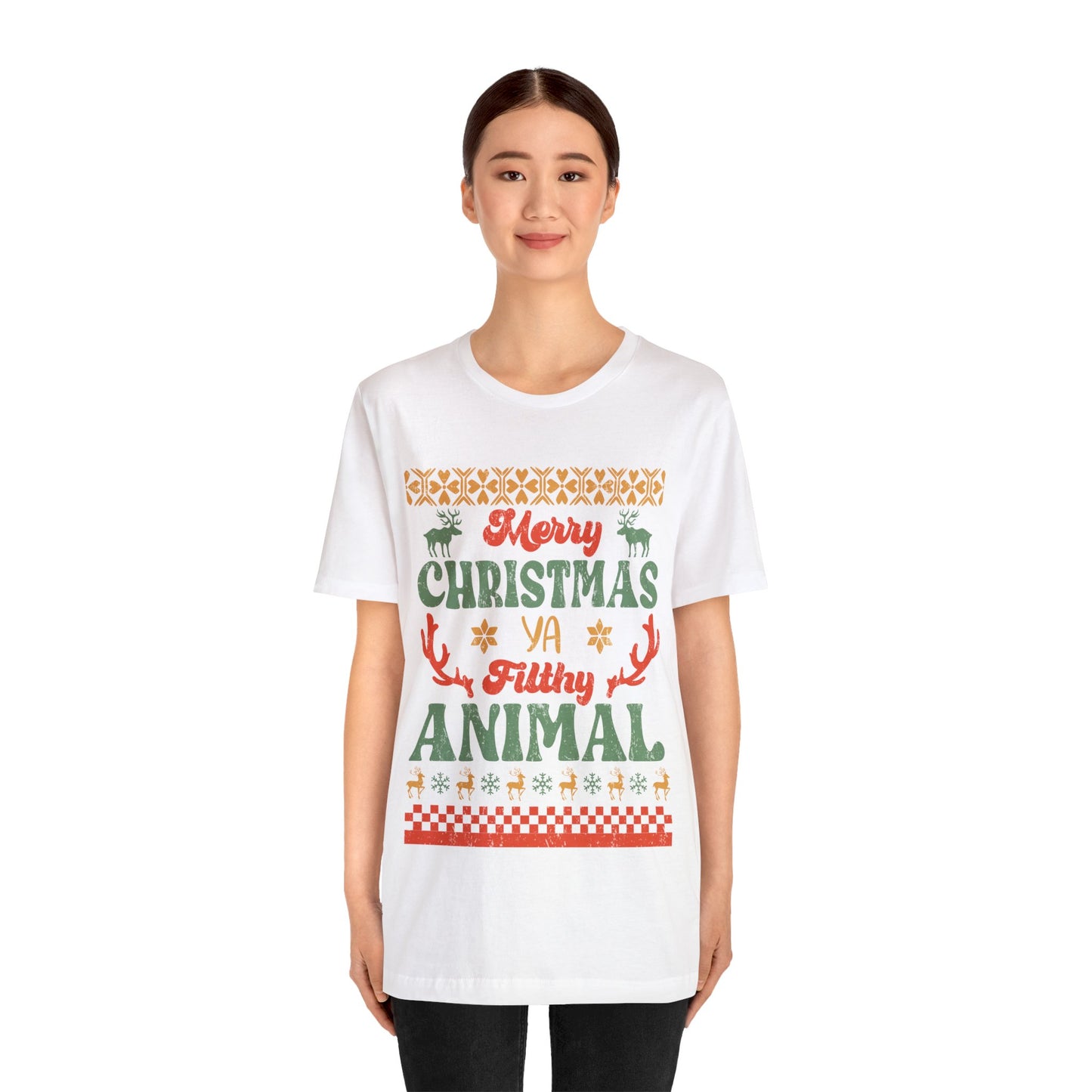 MERRY CHRISTMAS YA Filthy Animal Christmas T-Shirt Unisex Jersey Short Sleeve Tee