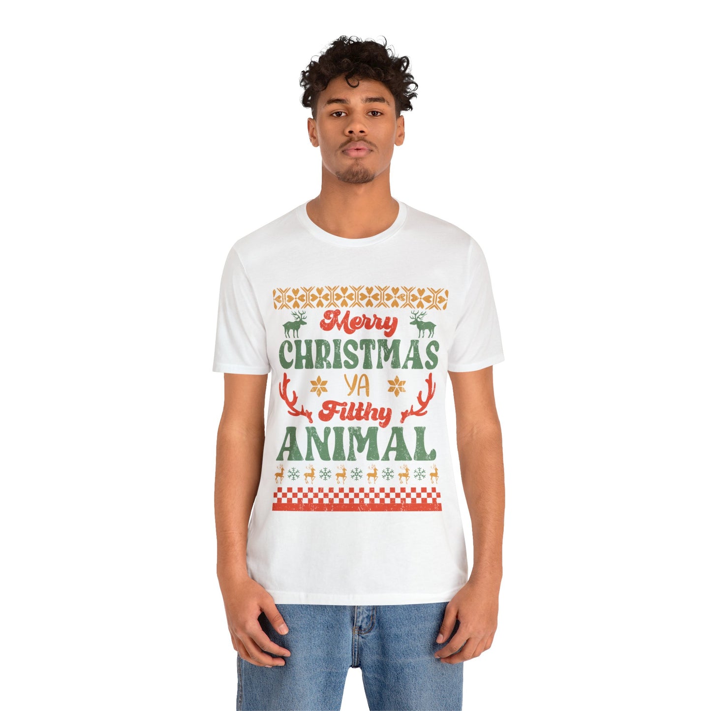 MERRY CHRISTMAS YA Filthy Animal Christmas T-Shirt Unisex Jersey Short Sleeve Tee