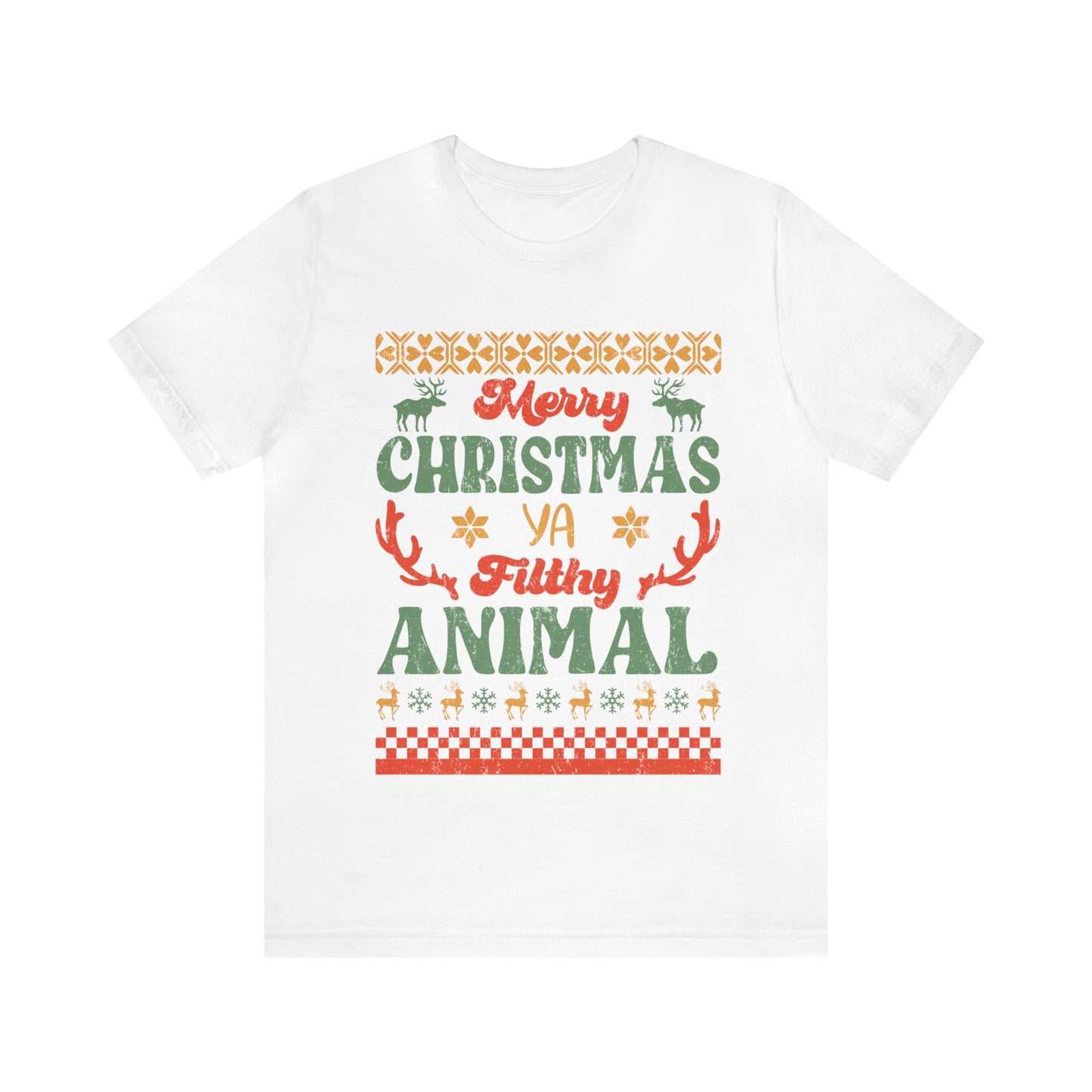 MERRY CHRISTMAS YA Filthy Animal Christmas T-Shirt Unisex Jersey Short Sleeve Tee