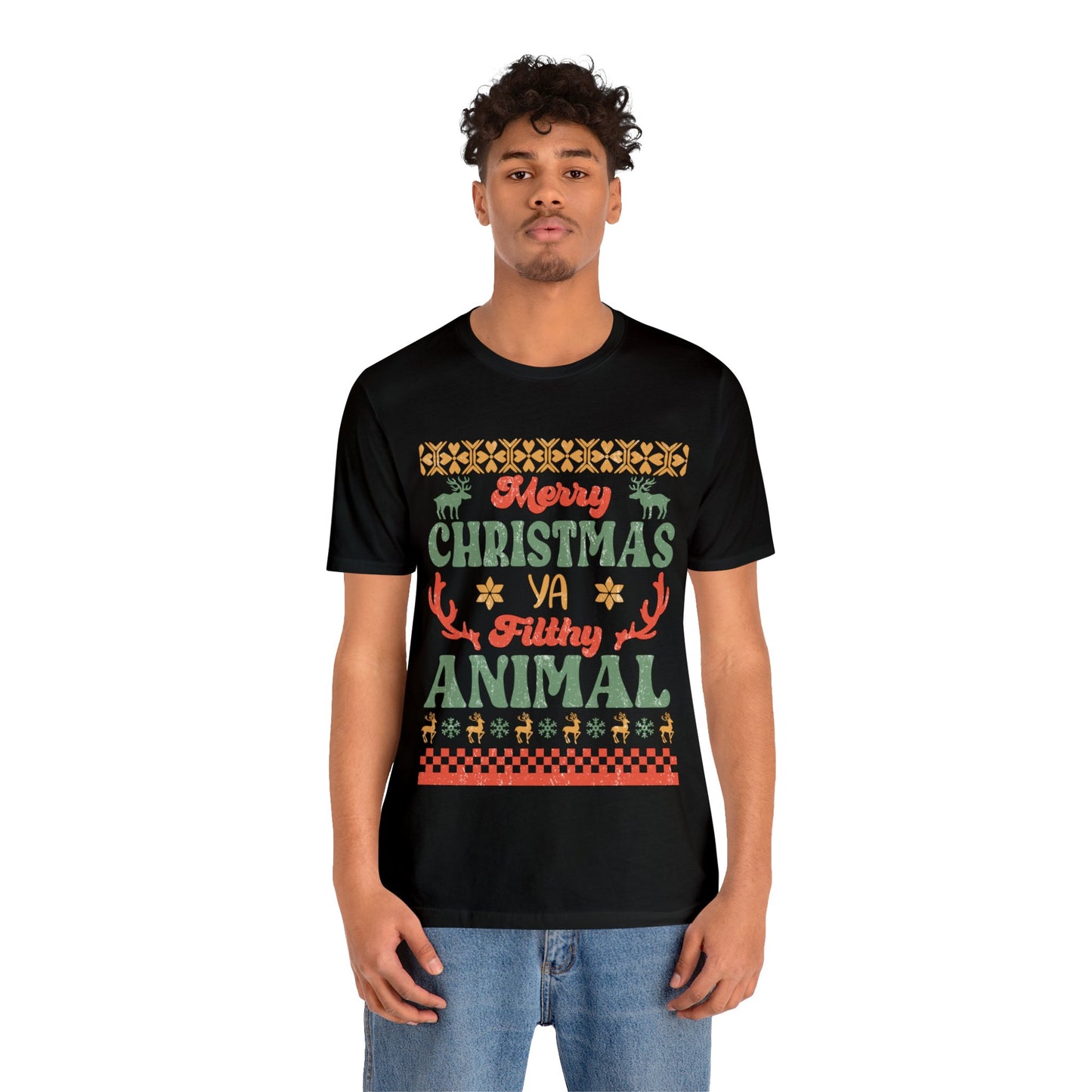 MERRY CHRISTMAS YA Filthy Animal Christmas T-Shirt Unisex Jersey Short Sleeve Tee