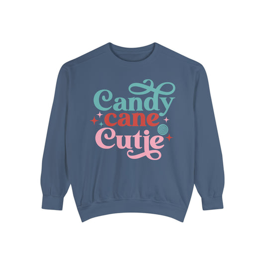 CANDY CANE CUTIE Unisex Garment-Dyed Sweatshirt